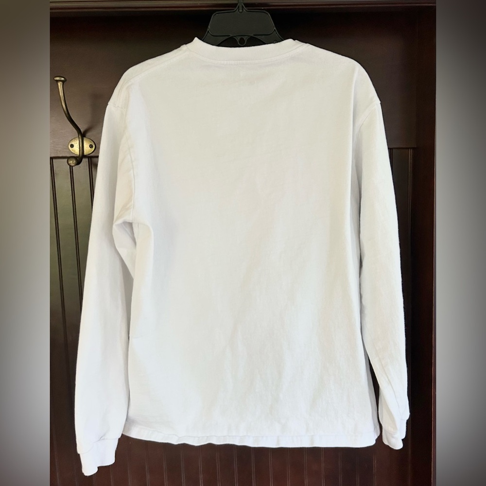 ESNTLS Cotton Hemp White Crew Neck Long Sleeve Relaxed Shirt Athleisure Men’s S - Picture 8 of 9